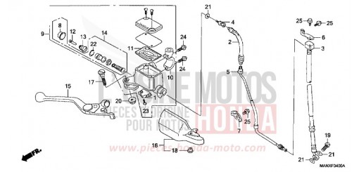 MAITRE-CYLINDRE FREIN AV. NX650X de 1999